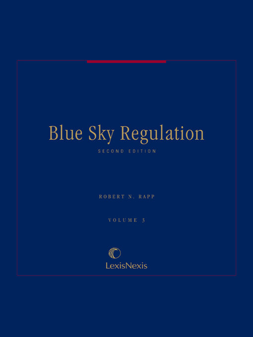 Title details for Blue Sky Regulation by Robert N. Rapp - Wait list